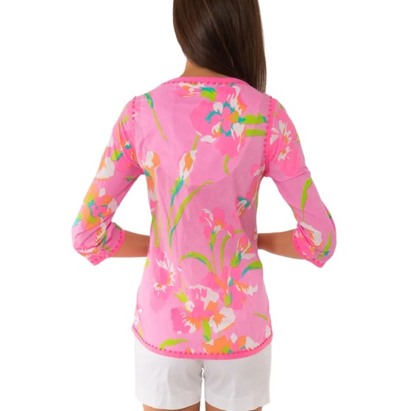 NWT! Gretchen Scott Tuemii embellished tunic, iconic Iris pale pink. Size XS - Picture 3 of 12